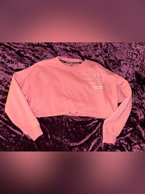 Calvin Klein long sleeve crop top salmon pink size M